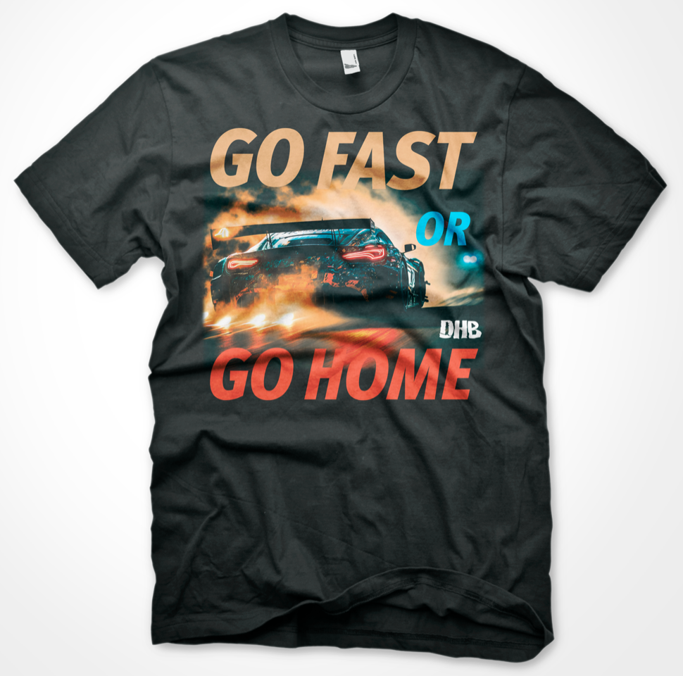 GO FAST OR GO HOME T-SHIRT - BLACK