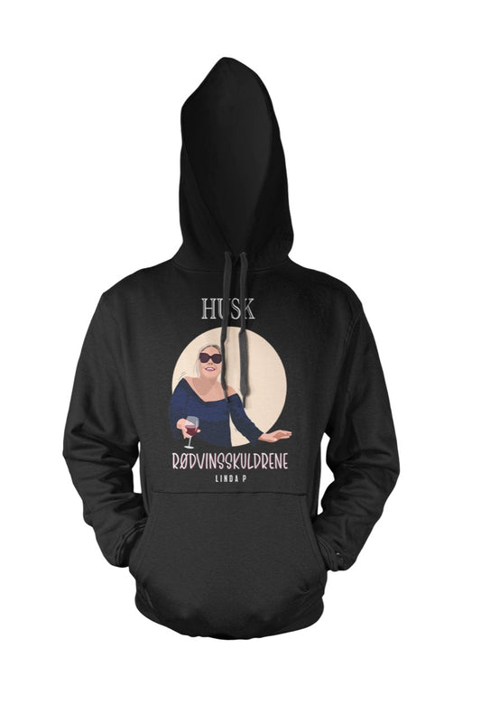 Husk Rødvinsskuldrene P/O Hoodie - Sort