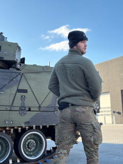 The unisex relaxed fit sherpa jacket - Khaki