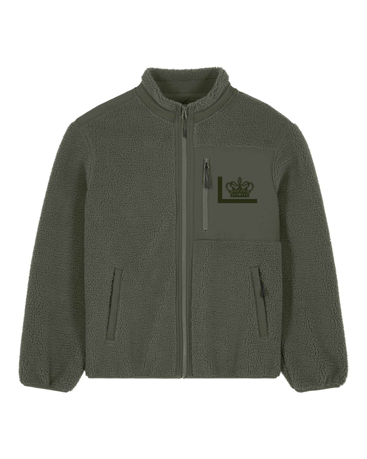 The unisex relaxed fit sherpa jacket - Khaki