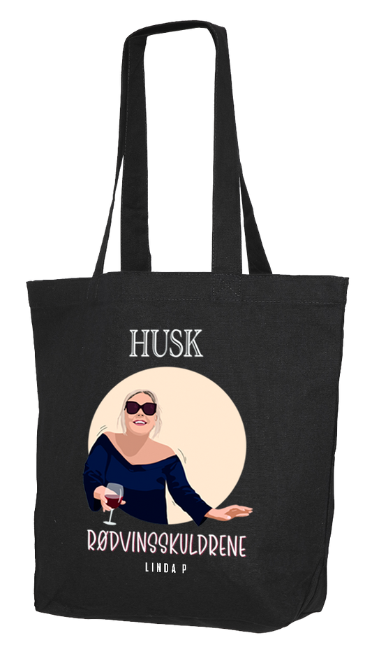 Husk Rødvinsskuldrene Tote Bag - Sort