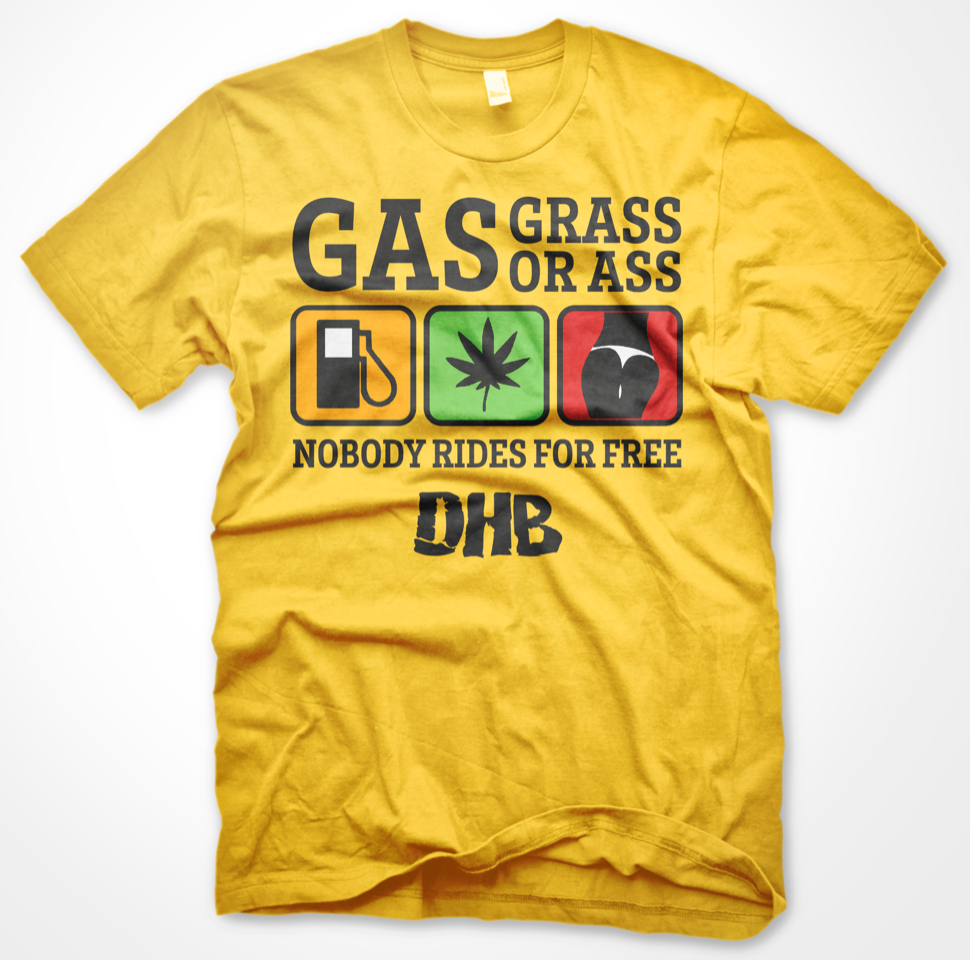 GAS GRASS OR ASS T-SHIRT - GUL