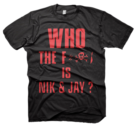 Who the F*** is Nik & Jay T-shirt - Sort