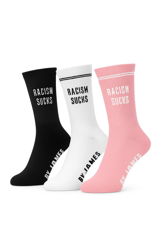 Racism Sucks 3-pak Statement sokker - Sort/Hvid/Pink