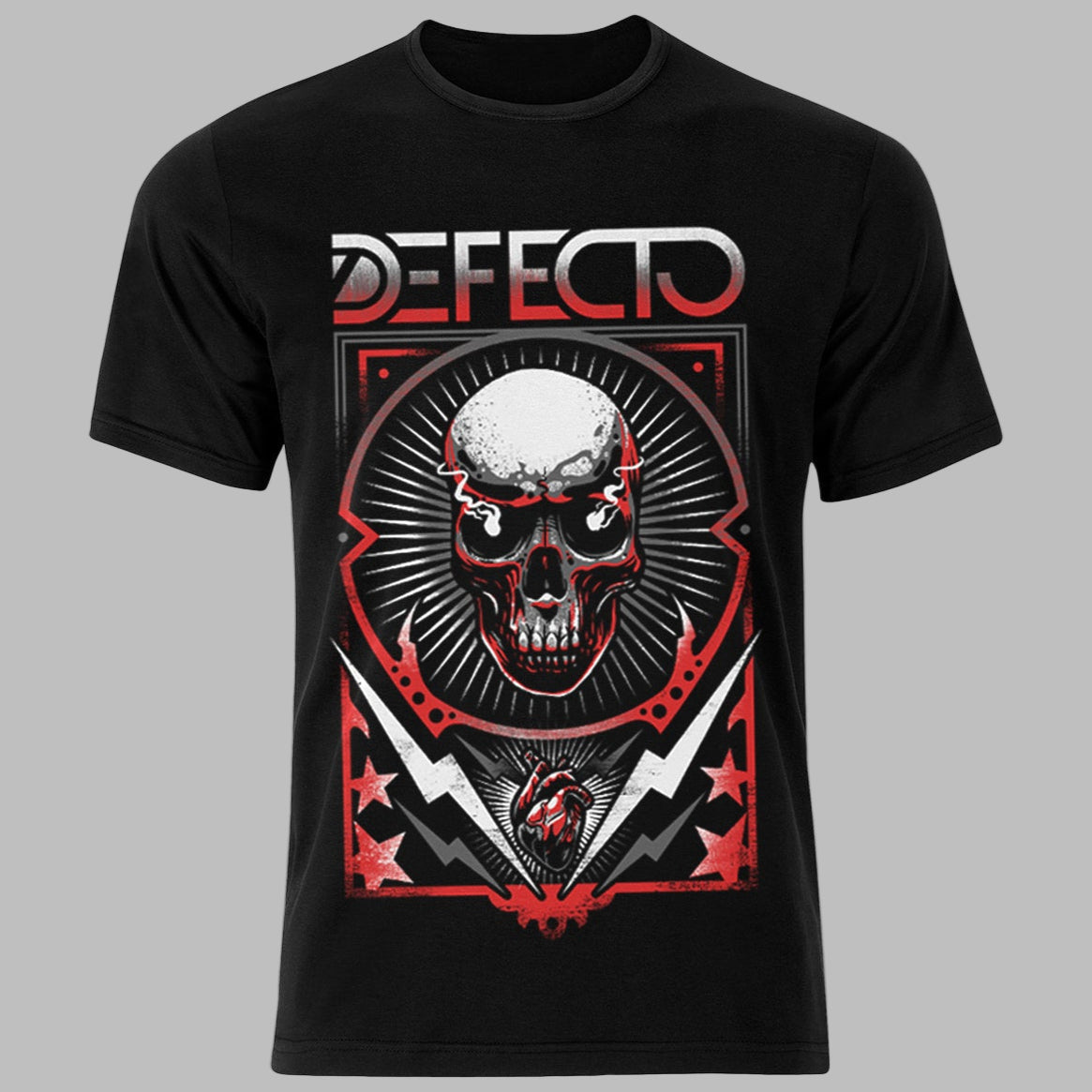 DEFECTO Black/Red Skull T-shirt - Black
