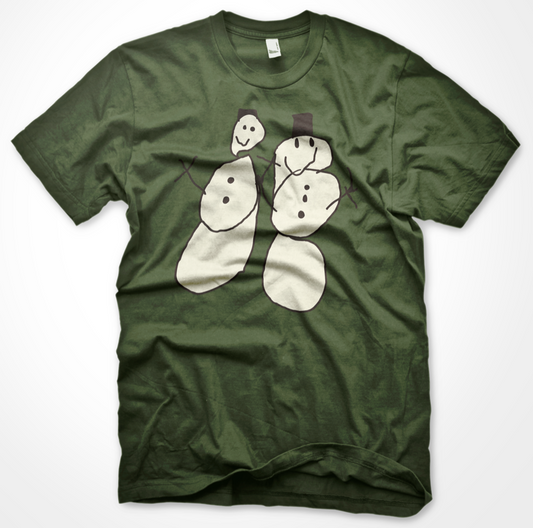 NALINA SNOWMAN &amp; SNOWWOMAN T-SHIRT (GREEN)